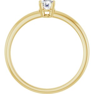 14K Yellow Gold Imitation Diamond Ring