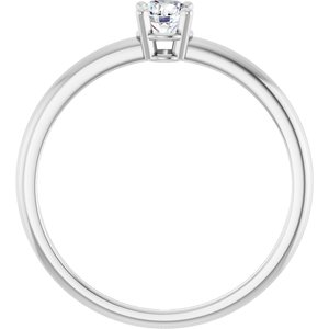 14K White Gold Imitation Diamond Ring