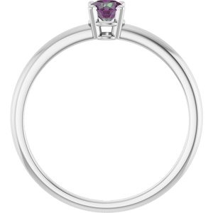 14K White Gold Imitation Alexandrite Ring