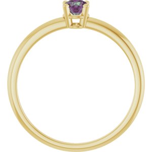 14K Yellow Gold Imitation Alexandrite Ring
