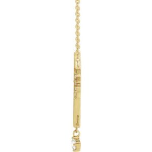 14K Yellow Gold .08 CTW Natural Diamond Miraculous Mary 18" Necklace