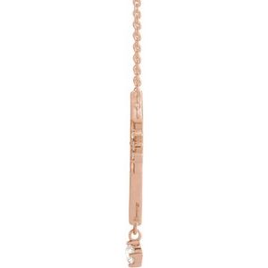 14K Rose Gold .08 CTW Natural Diamond Miraculous Mary 18" Necklace