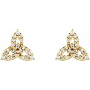 14K Yellow Gold 1/10 CTW Natural Diamond Celtic-Inspired Trinity Earrings