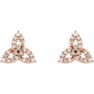 14K Rose Gold 1/10 CTW Natural Diamond Celtic-Inspired Trinity Earrings