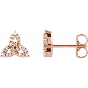 14K Rose Gold 1/10 CTW Natural Diamond Celtic-Inspired Trinity Earrings