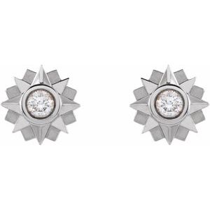 Sterling Silver 1/3 CTW Natural Diamond Sun Earrings – image 2
