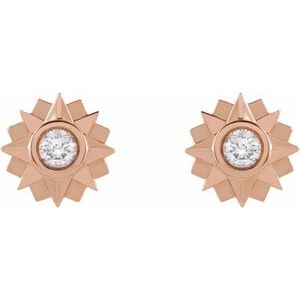 14K Rose Gold 1/3 CTW Natural Diamond Sun Earrings – image 2
