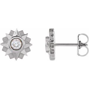 14K White Gold 1/3 CTW Natural Diamond Sun Earrings