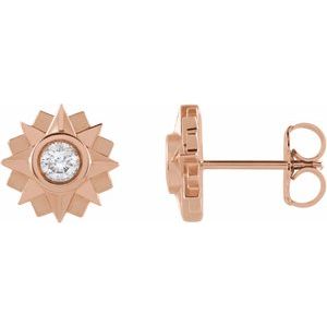 14K Rose Gold 1/3 CTW Natural Diamond Sun Earrings