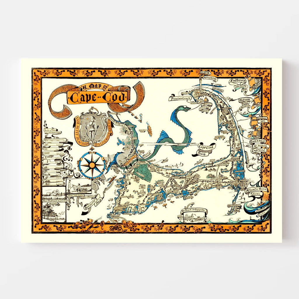 Vintage Map of Cape Cod, 1926