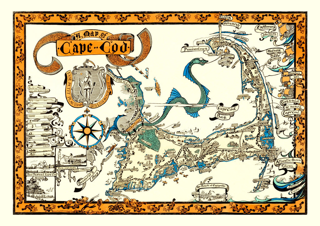 Vintage Map of Cape Cod, 1926