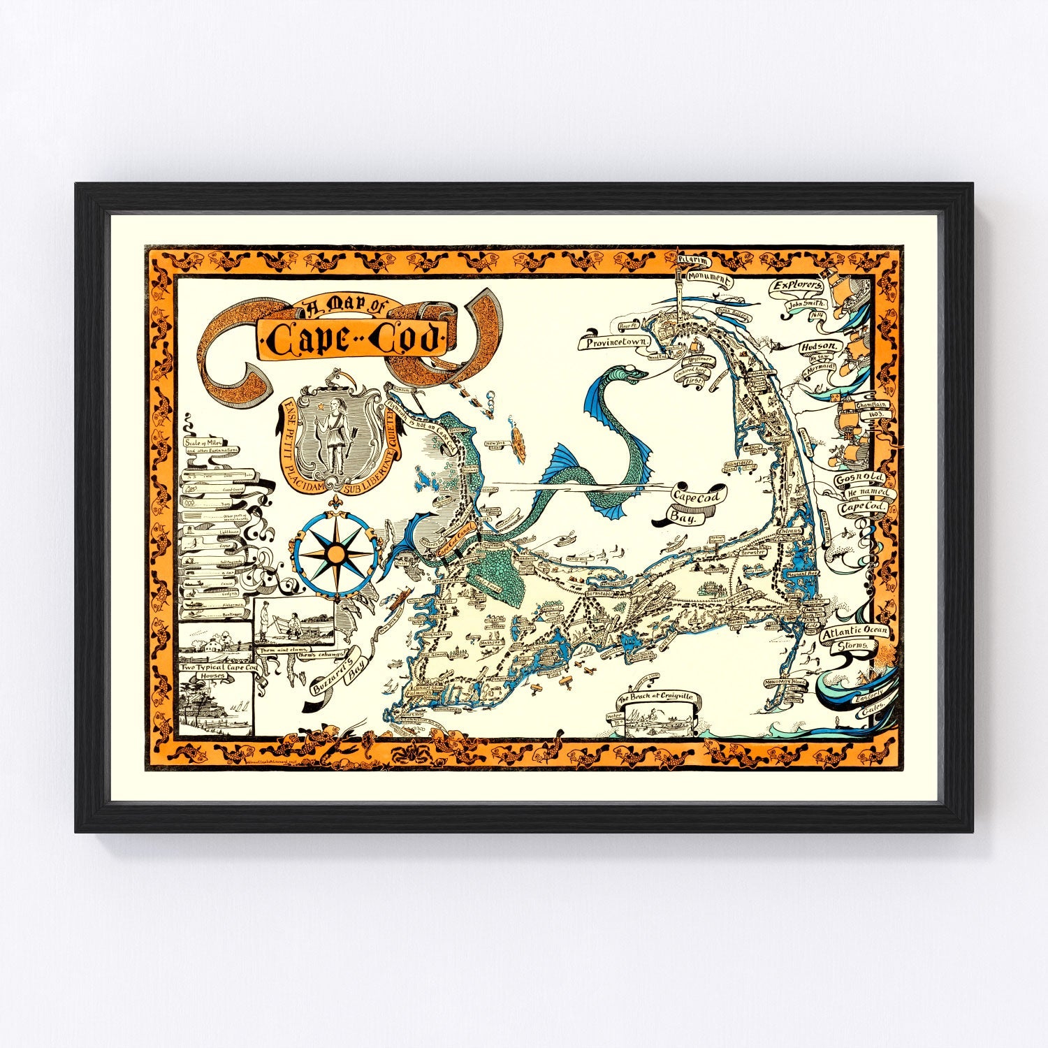 Vintage Map of Cape Cod, 1926