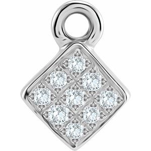 14K White Gold Petite Pav���� .04 CTW Natural Diamond Dangle