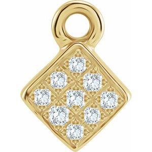 14K Yellow Gold Petite Pav���� .04 CTW Natural Diamond Dangle
