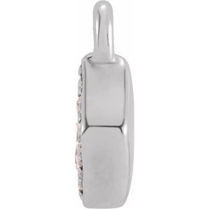 14K White Gold Petite Pav���� .04 CTW Natural Diamond Dangle