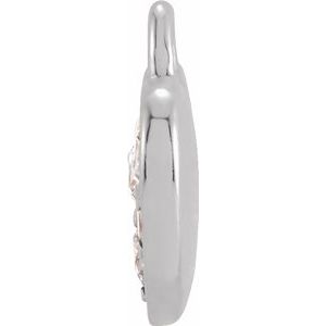 14K White Gold Petite Pav����  .06 CTW Lab-Grown Diamond Heart Dangle