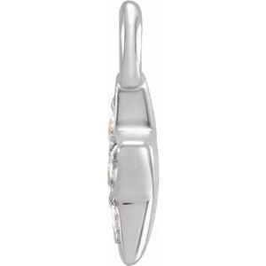 14K White Gold Petite Pav���� .03 CTW Natural Diamond Star Dangle