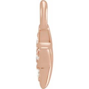14K Rose Gold Petite Pav���� .03 CTW Natural Diamond Star Dangle