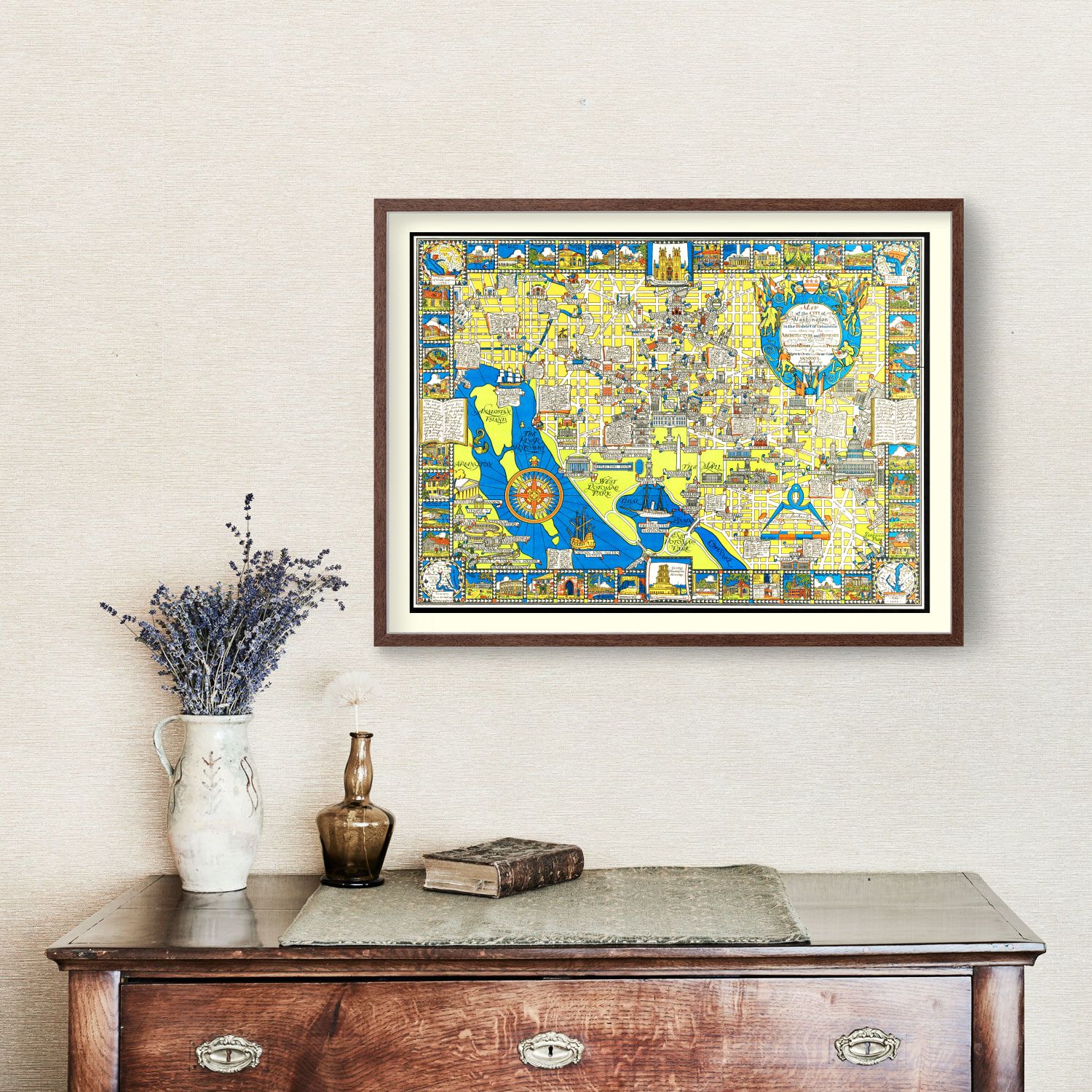 Vintage Map of Washington, DC, Washington DC 1926