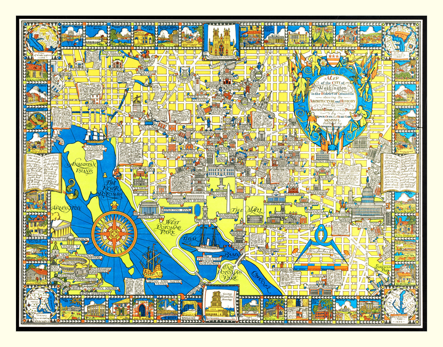 Vintage Map of Washington, DC, Washington DC 1926