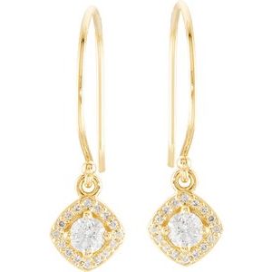 14K Yellow Gold 3/8 CTW Natural Diamond Earrings – image 2