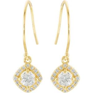 14K Yellow Gold 3/4 CTW Natural Diamond Earrings – image 2