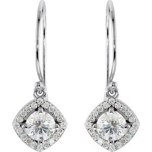 14K White Gold 3/4 CTW Natural Diamond Earrings – image 2