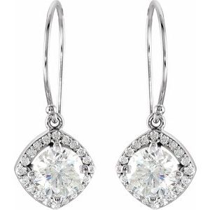 14K White Gold 2 1/5 CTW Natural Diamond Earrings – image 2