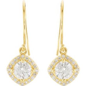 14K Yellow Gold 1 3/4 CTW Natural Diamond Earrings – image 2