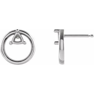 Platinum 3.5x3.5x3.5 mm Trillion Geometric Earring Mounting