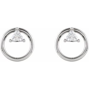 Platinum 1/4 CTW Natural Diamond Geometric Earrings – image 2