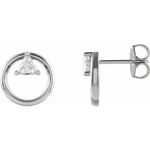 Platinum 1/4 CTW Natural Diamond Geometric Earrings