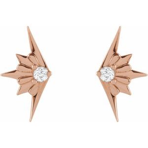 14K Rose Gold .03 CTW Natural Diamond Starburst Earrings – image 2