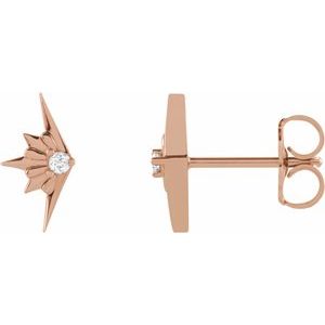 14K Rose Gold .03 CTW Natural Diamond Starburst Earrings
