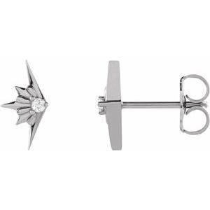 14K White Gold .03 CTW Natural Diamond Starburst Earrings