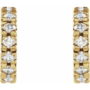 14K Yellow Gold 1/3 CTW Lab-Grown Diamond French-Set 10 mm Huggie Hoop Earrings