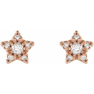14K Rose Gold 1/10 CTW Natural Diamond Star Earrings – image 2