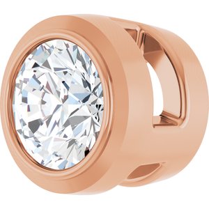 14K Rose 1/10 CT Natural Diamond Slide Pendant