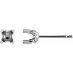 Sterling Silver 2.5 mm Round 4-Prong Earring Mounting