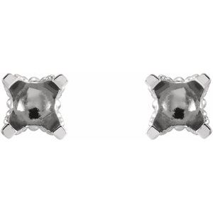 14K White Gold 3 mm Round 4-Prong Earring Mounting – image 2