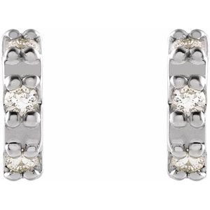 14K White Gold .04 CTW Natural Diamond Earrings – image 2