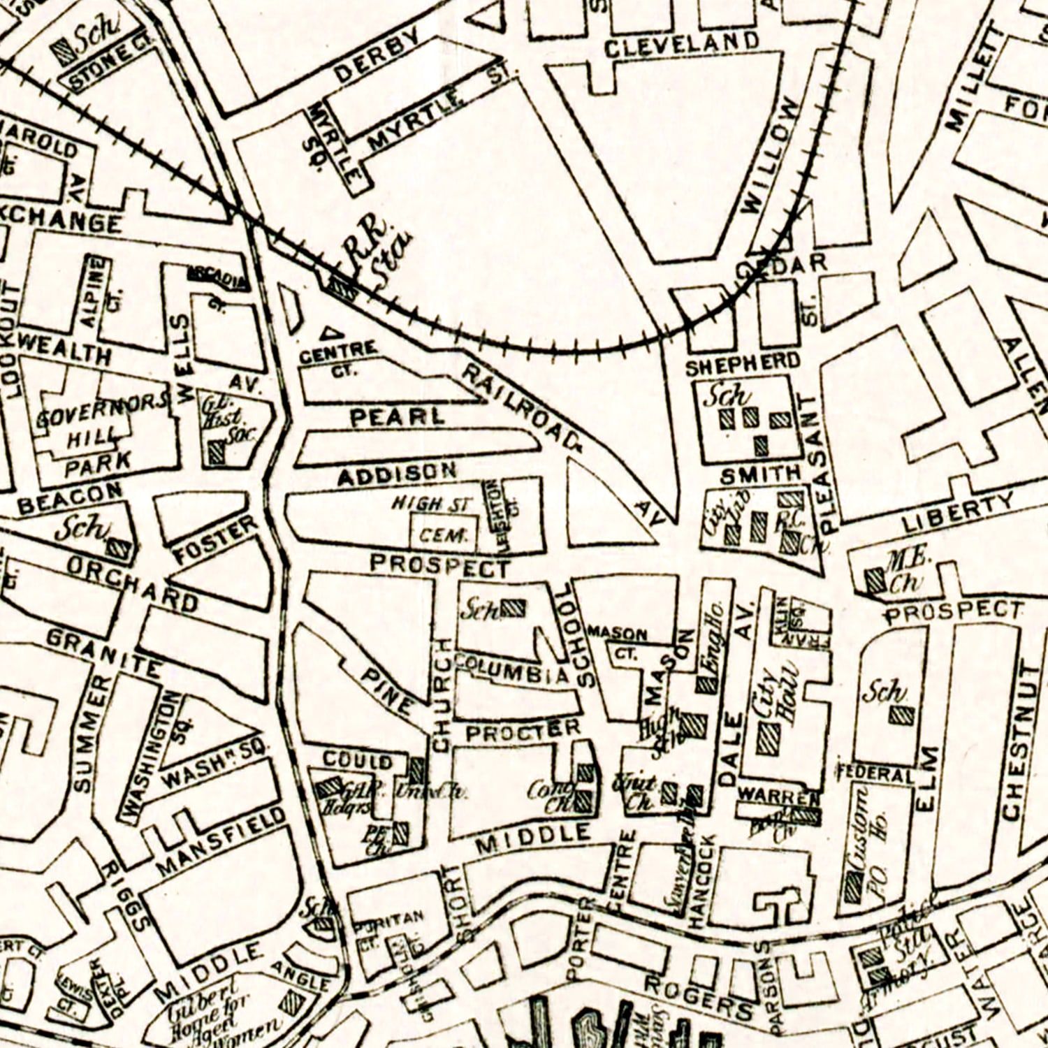 Vintage Map of Gloucester, Massachusetts 1919