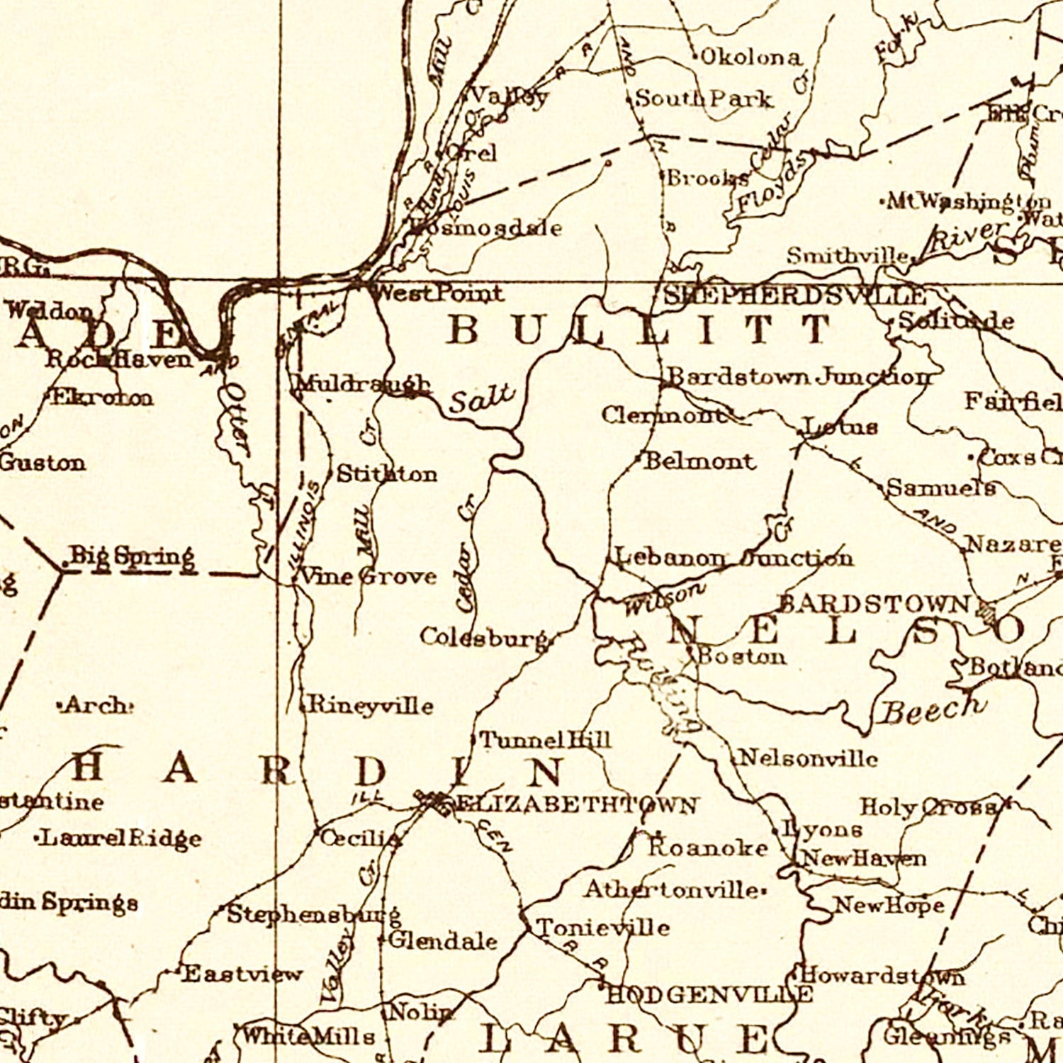 Vintage Map of Kentucky Coal Fields, 1919