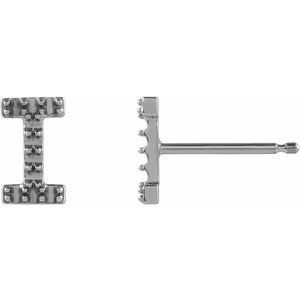 Platinum Single Initial I Earring Mounting