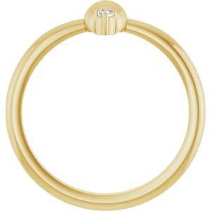 14K Yellow Gold .03 CT Natural Diamond Stackable Bead Ring