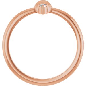 14K Rose Gold .03 CT Natural Diamond Stackable Bead Ring