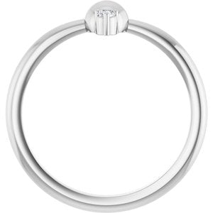 Sterling Silver .03 CT Natural Diamond Stackable Bead Ring