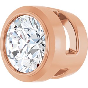 14K Rose 1/6 CT Natural Diamond Slide Pendant