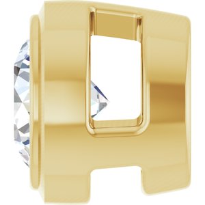 14K Yellow Gold 1/6 CT Natural Diamond Slide Pendant