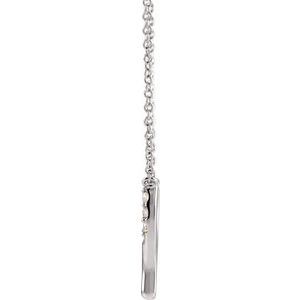Sterling Silver .08 CTW Natural Diamond Petite Wishbone 16" Necklace